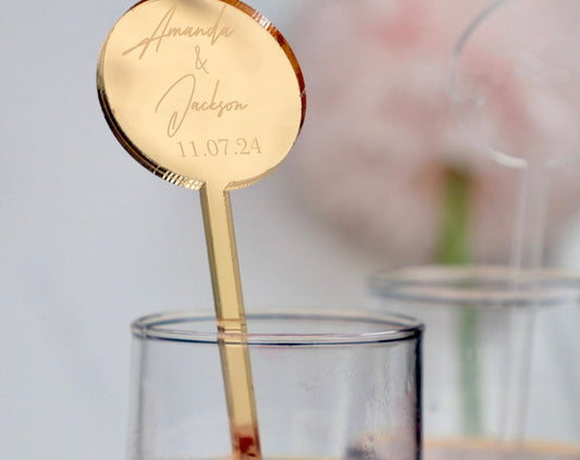 50 Personalized Wedding Stir Sticks, Drink Stirrers