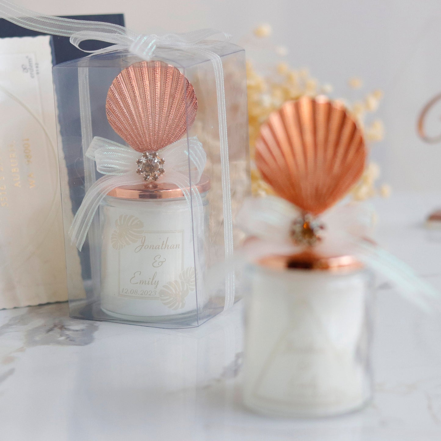 Sea Shell Lid Candle, Classy Wedding Favors, Unique Bridal Shower Gifts, Distinctive Favors for Guests