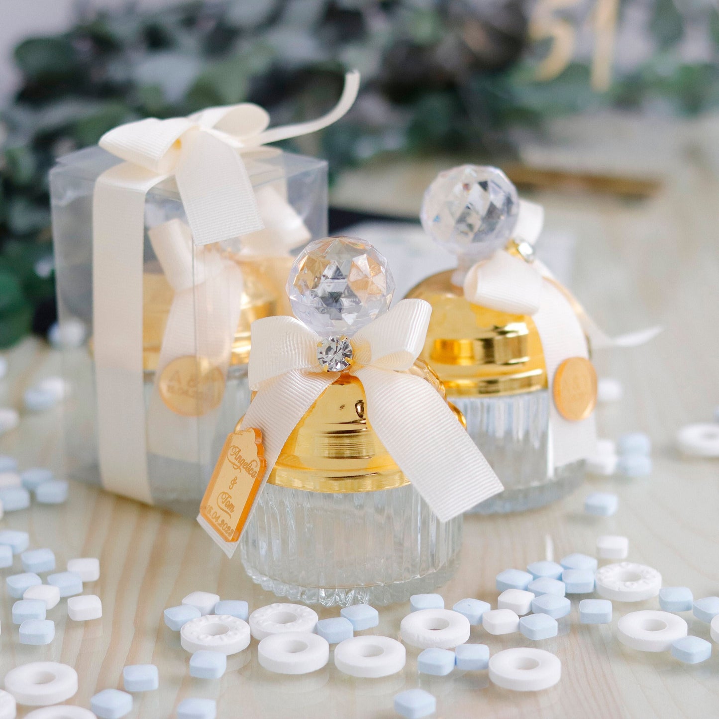 Personalized Glass Candy Dish | Unique Wedding Favor for Guests | Luxury Candy Jar Thank You Gift | Elegant Party Token