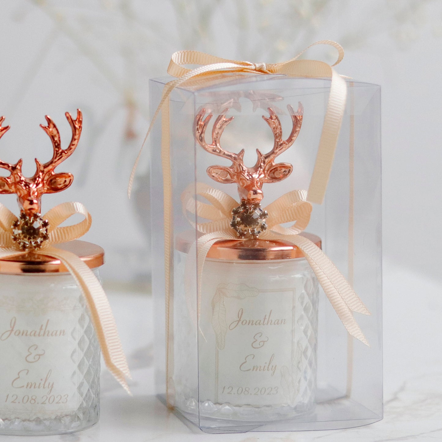 Hunt is Over Favor, Deer Head Candle Favors, Rustic Thank You Gift, Unique Favor for Guests, Luxury Birthday Candle, Newly Engaged