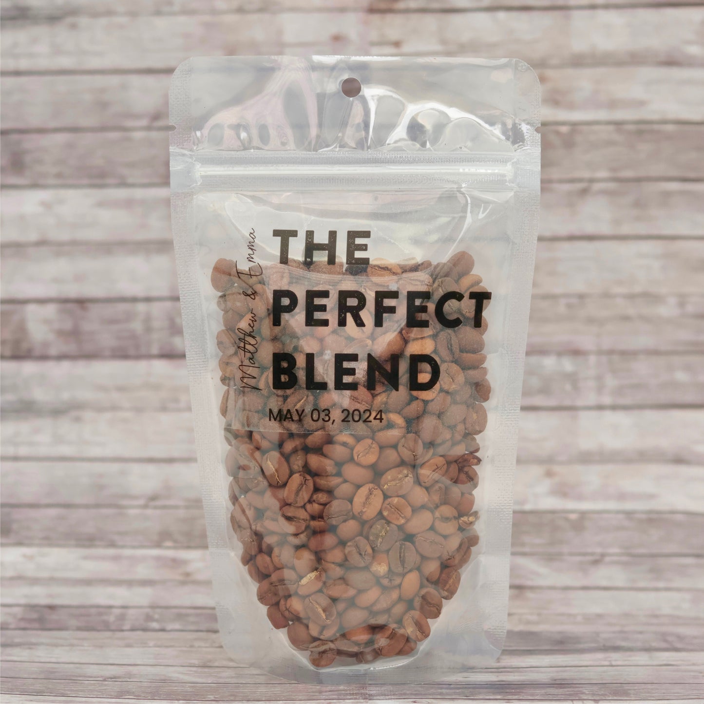 50 Personalized Coffee Pouch Wedding Favors | Perfect Blend Custom Favor Bags for Rehearsal Dinner & Bridal Shower | Wedding Favor Bags