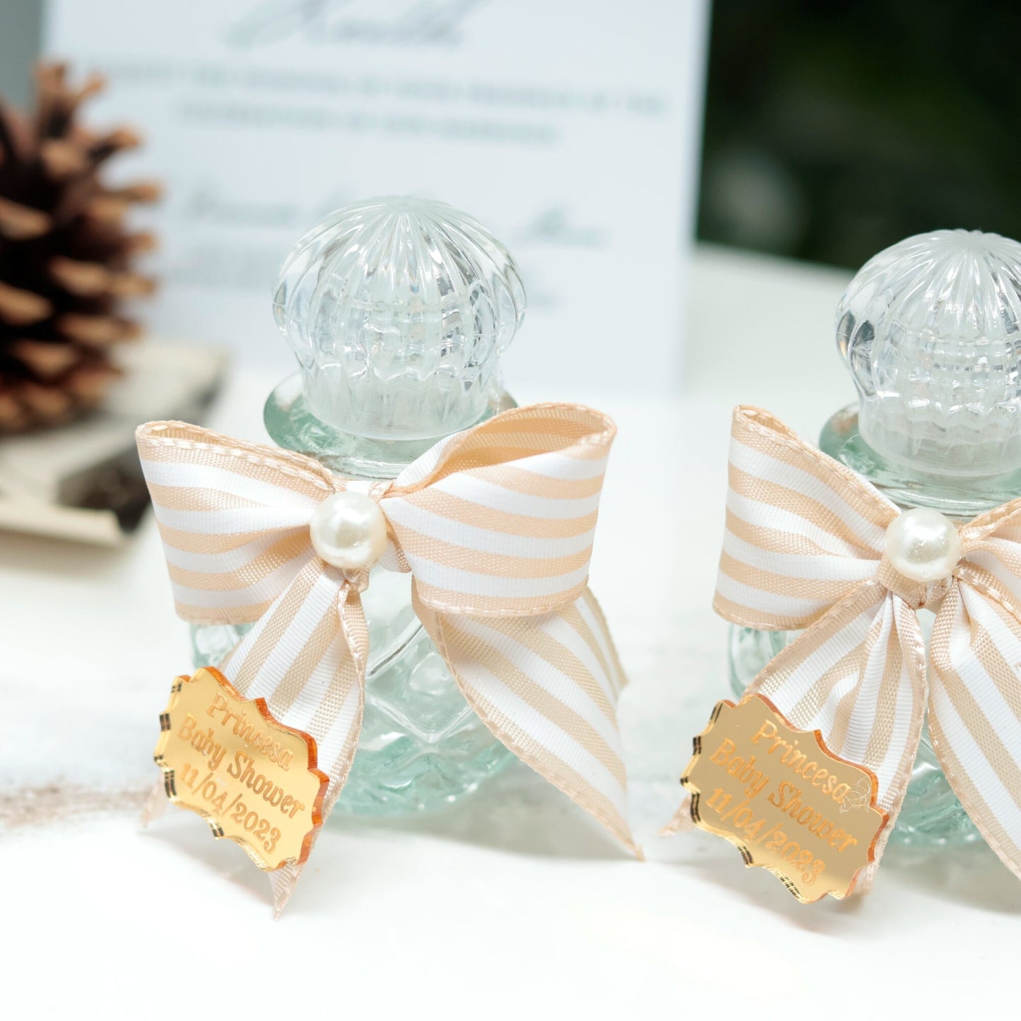 Elegant Holy Water Baptism Favors | Custom Christening and Communion Gifts | Baby Baptism Celebration Keepsakes | Custom Holy Bottle Favor