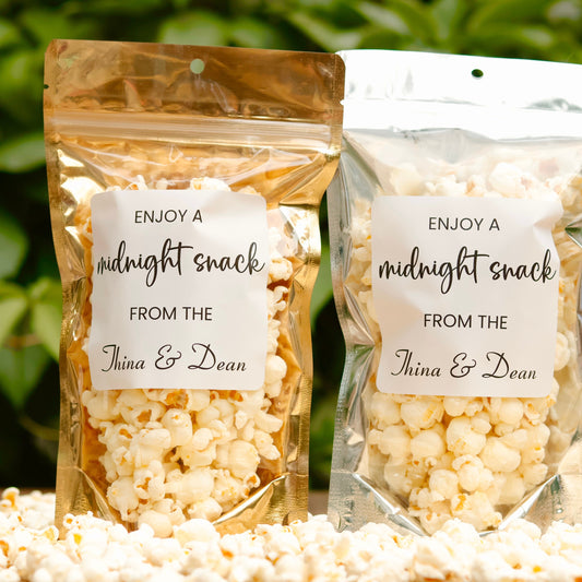 50 Pieces Midnight Snack Bags, Wedding Favor Bags, Wedding Treat Bags, Popcorn Favors, Bridal Shower Favors, Rehearsal Dinner Favors