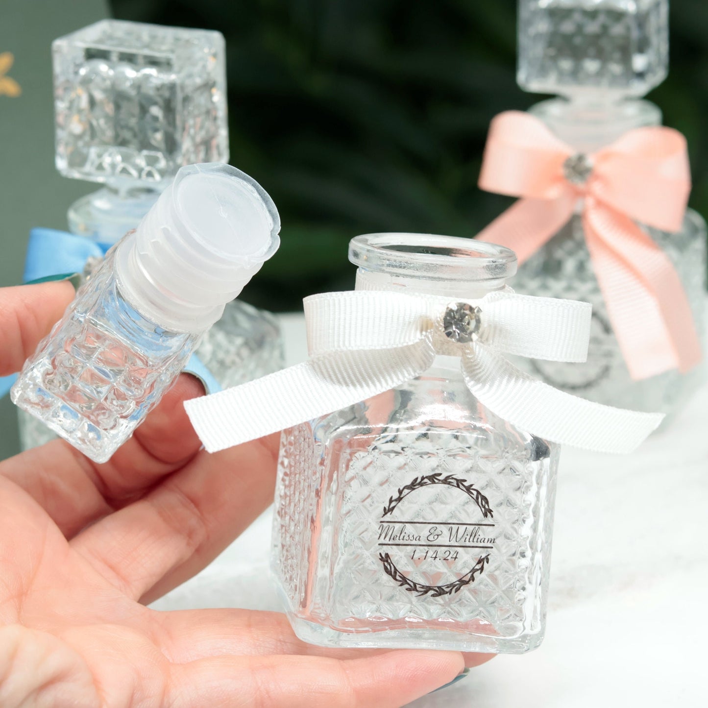 Free Clear Boxed Custom Glass Holy Water Bottles y| Custom Religious Gifts | Baptism, Communion, Wedding Favors