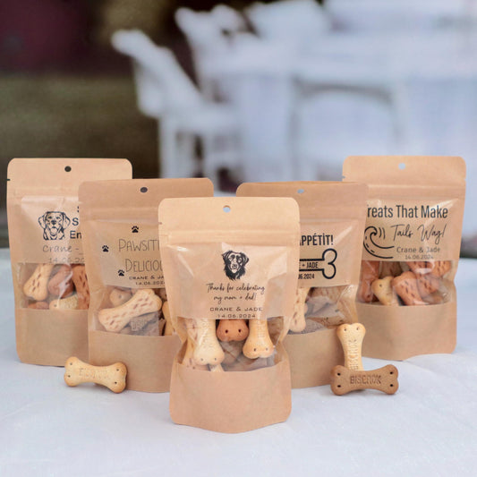 50 Pieces Wedding Favors Bag, Doggie Treat Bags, Dog Treat Favors, Pet Favor Pouch, Bridal Shower Favors, Custom Doggie Goodie Bag