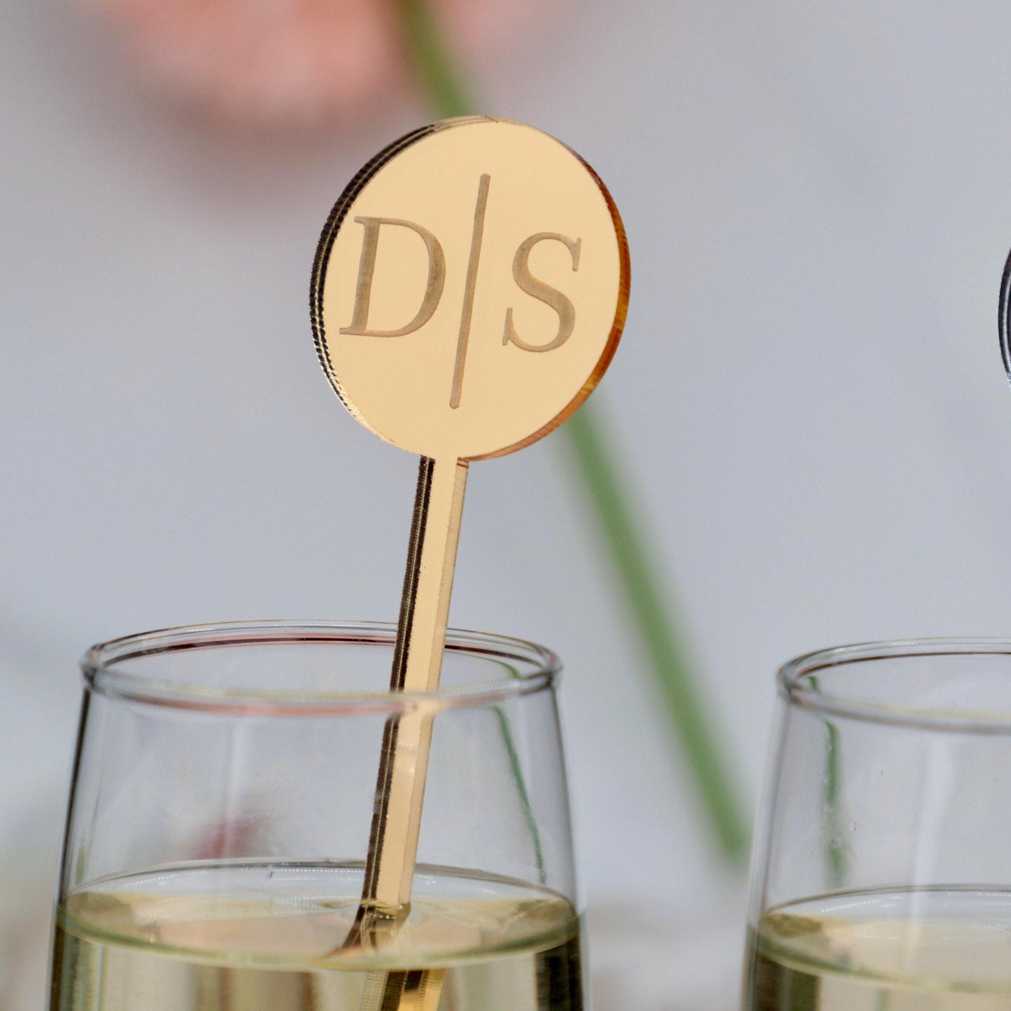 50 Pieces Personalized Wedding Drink Stirrers, Custom Couple Initials Cocktail Sticks, Wedding Bar Decor, Signature Drink Charms