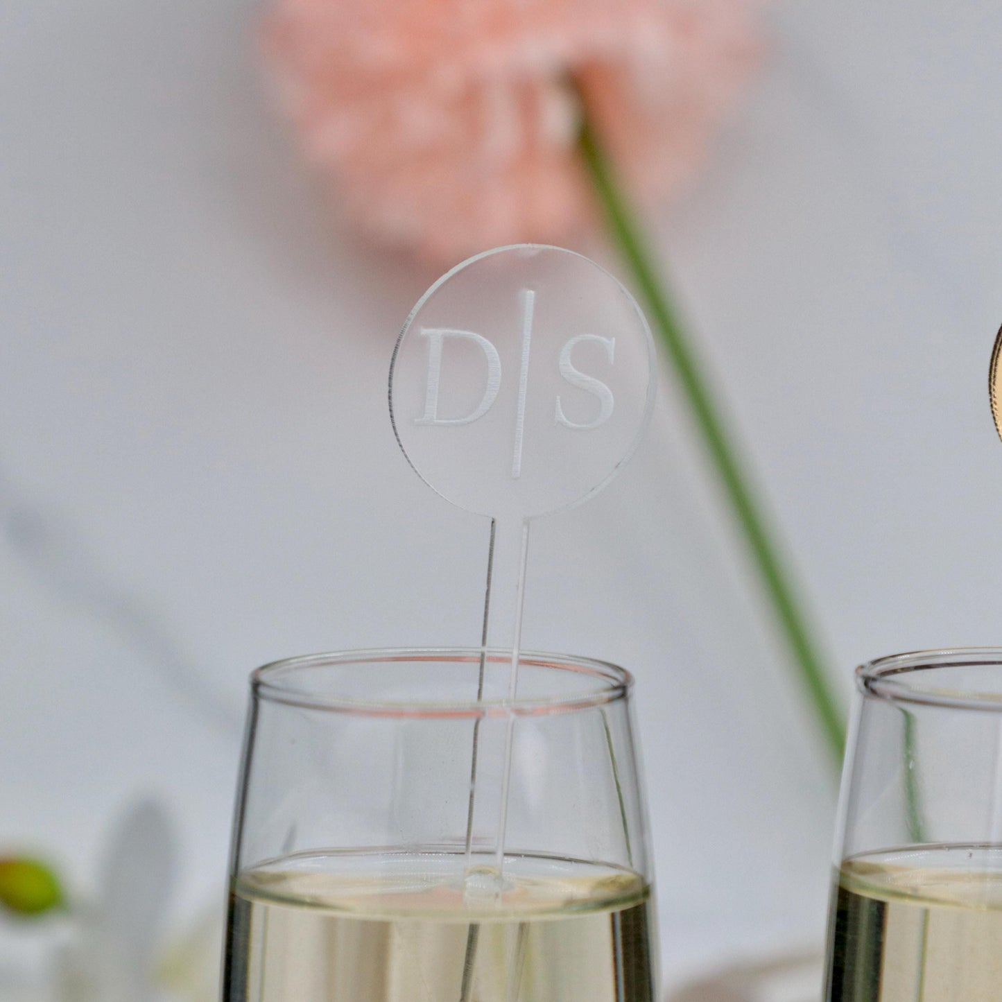 50 Pieces Personalized Wedding Drink Stirrers, Custom Couple Initials Cocktail Sticks, Wedding Bar Decor, Signature Drink Charms